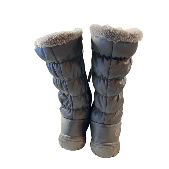 Totes Women's Faux Fur-Lined Snow Boots Size 8 Black Quilted Waterproof - Picture 4 of 7